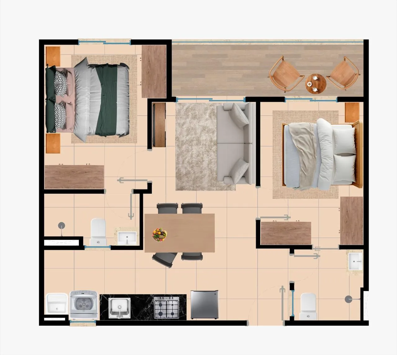 Apartamento para alugar com 2 quartos, 2 banheiros e 50m² no São João do Tauape, Fortaleza (CE) — foto 12 de 13